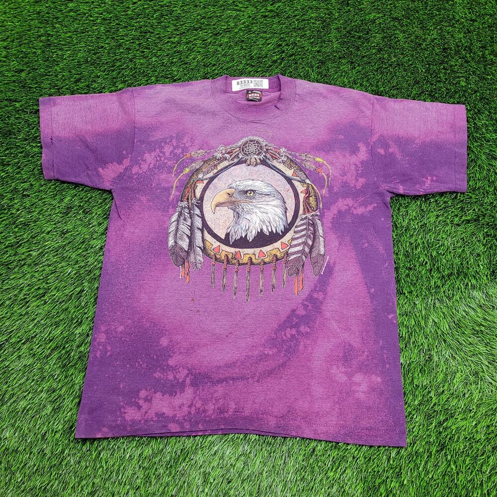 Vintage 1995 Native-American Bald-Eagle Shirt M/L 21x28 USA